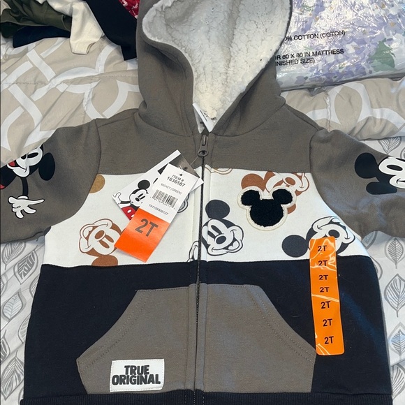 Disney NWT Character Kids' 3 Piece Set, Mickey Mouse Tee Jogger Hooded Jacket 2T - Picture 1 of 9